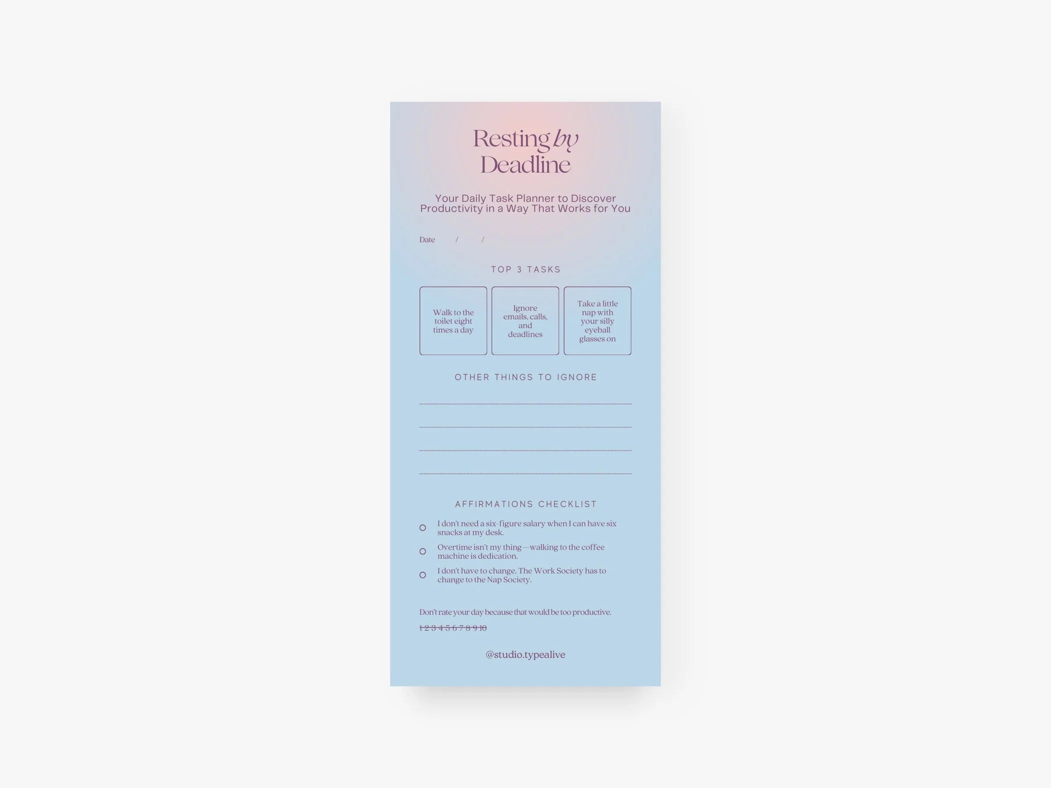 Notizblock - Resting by Deadline