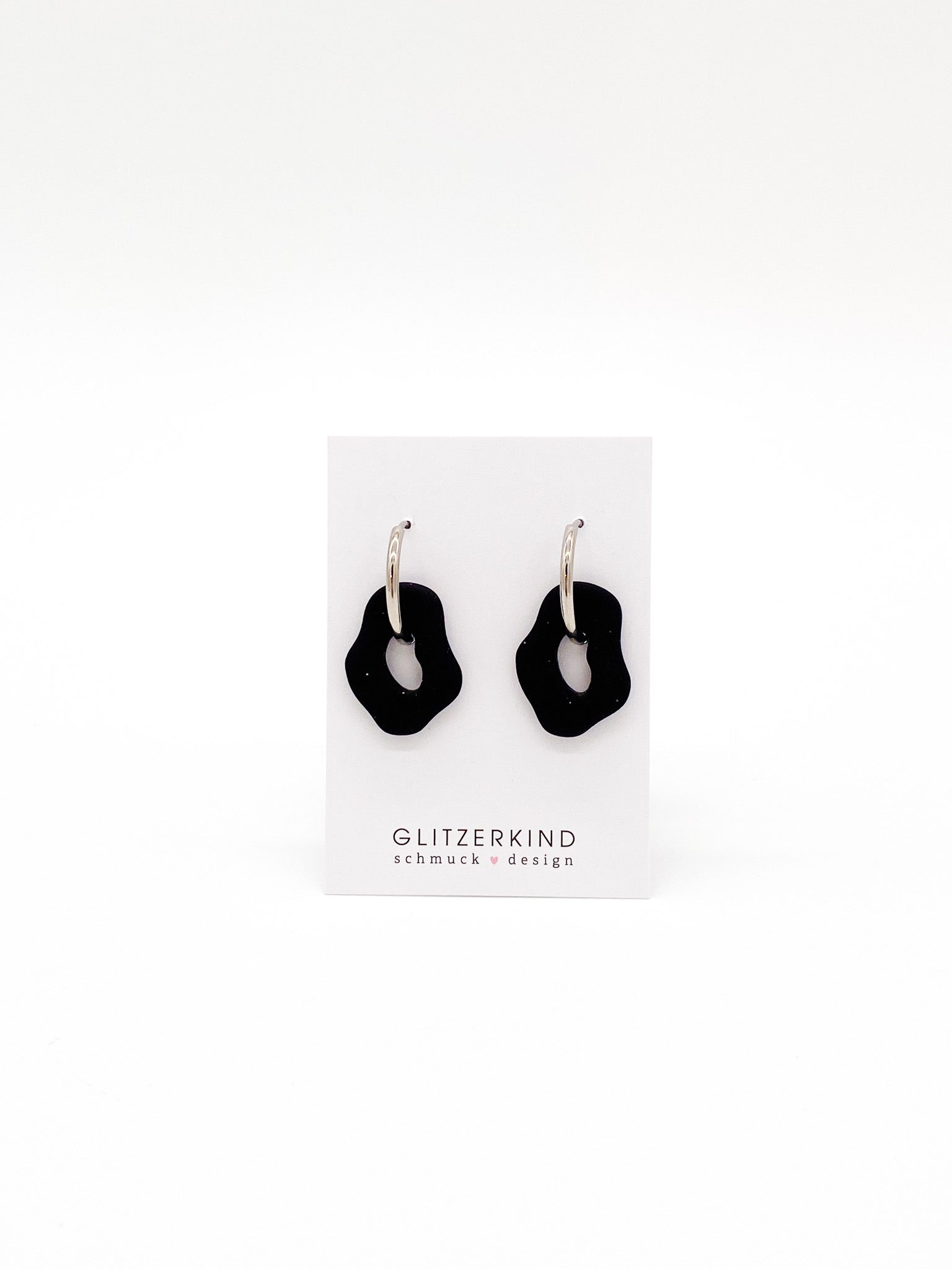 Creolen LUCY schwarz Glitzer