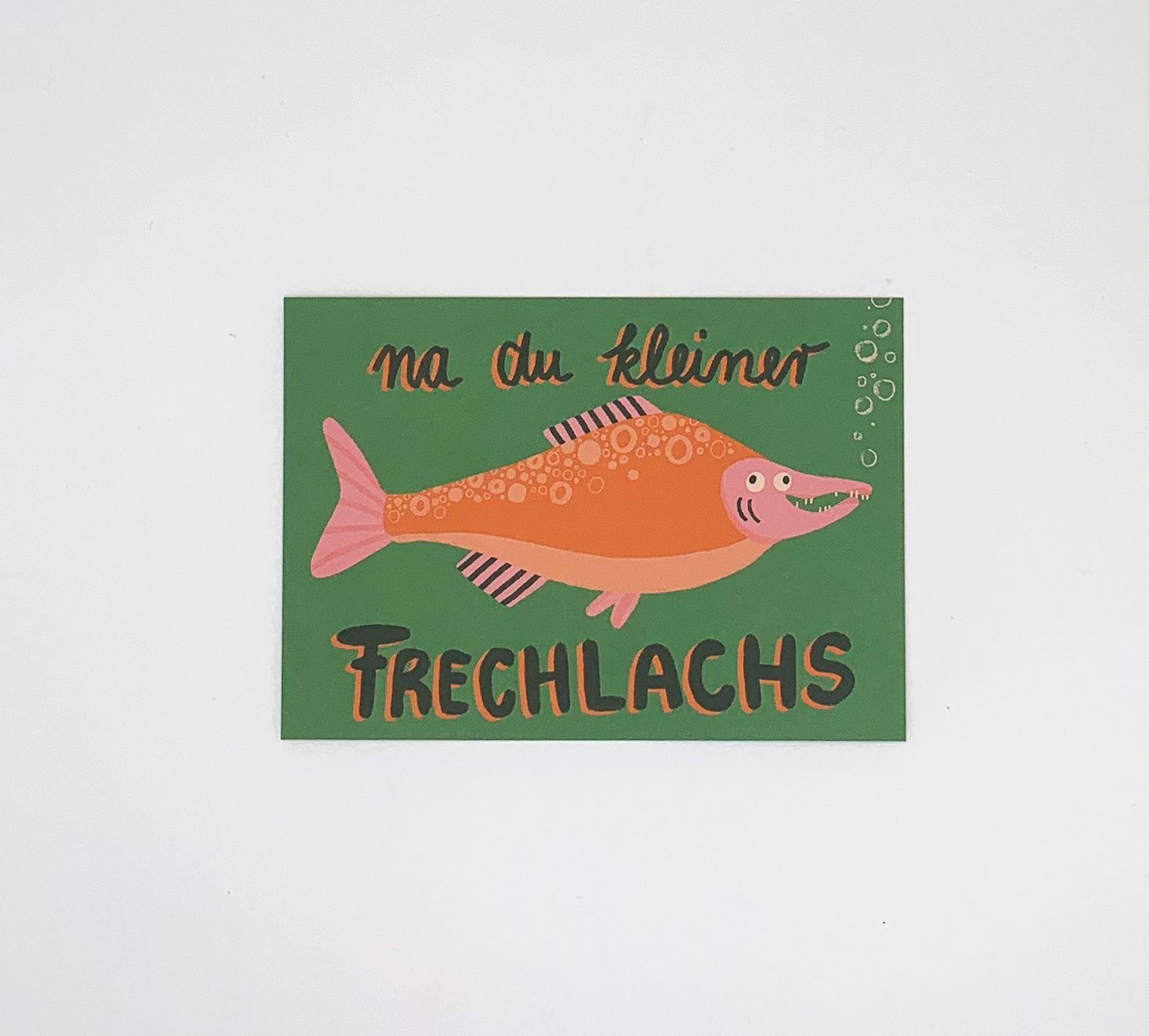 Postkarte Na du kleiner Frechlachs