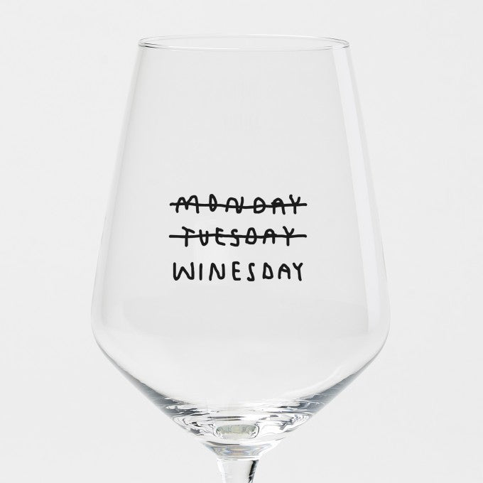 Weinglas Monday Tuesday Winesday
