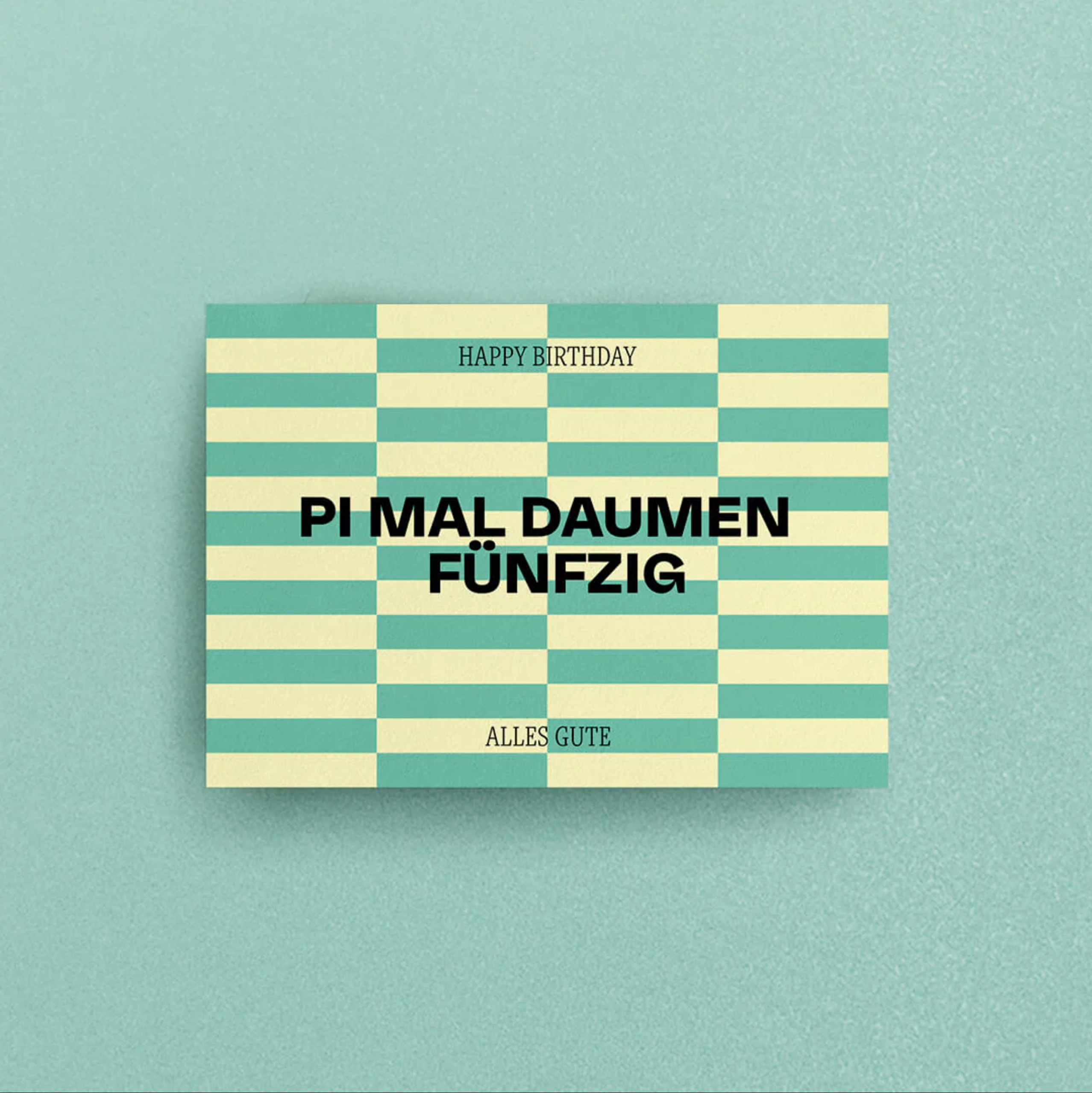 Postkarte PI MAL DAUMEN FÜNFZIG