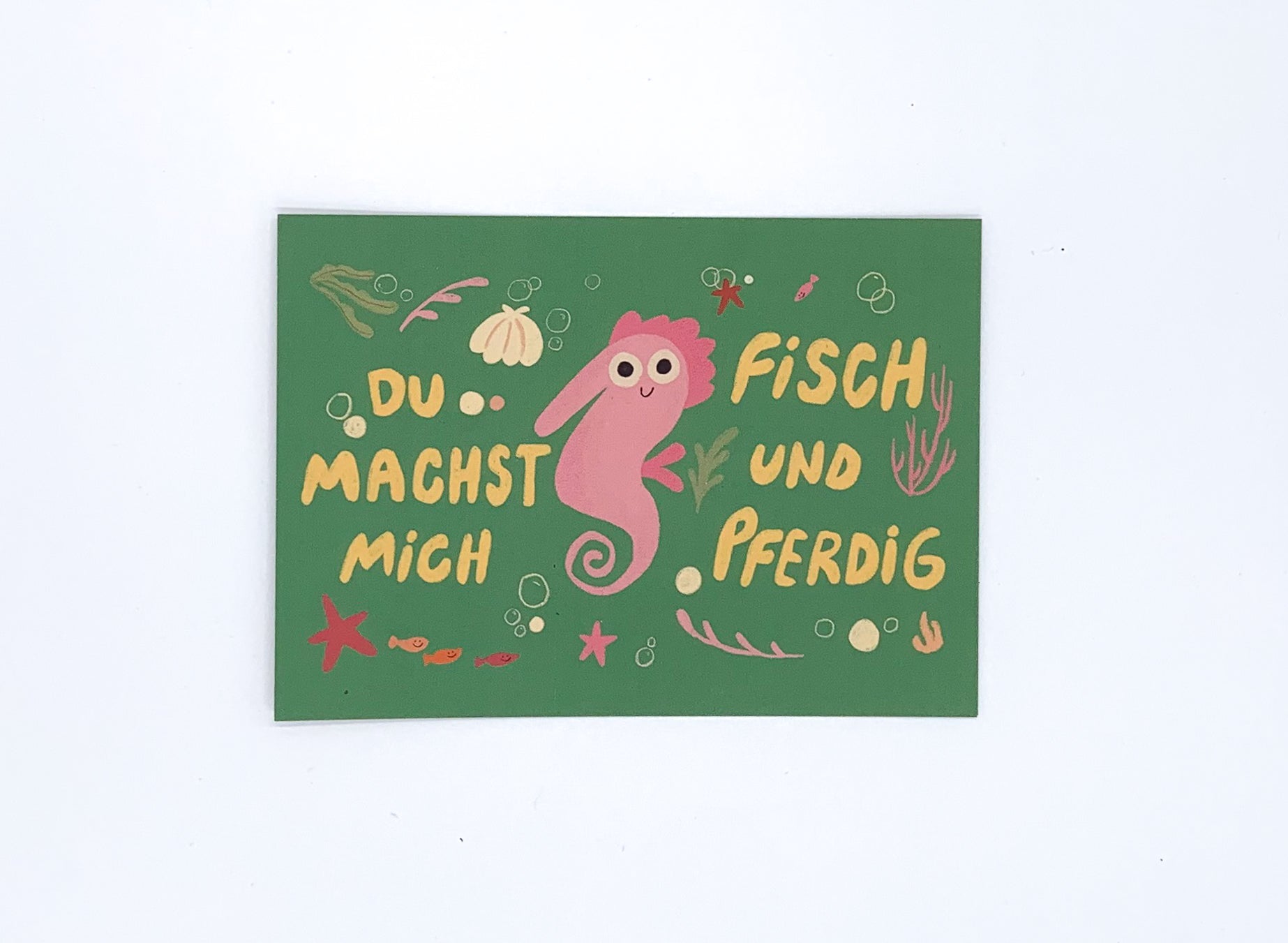 Postkarte Du machst mich Fisch und Pferdig