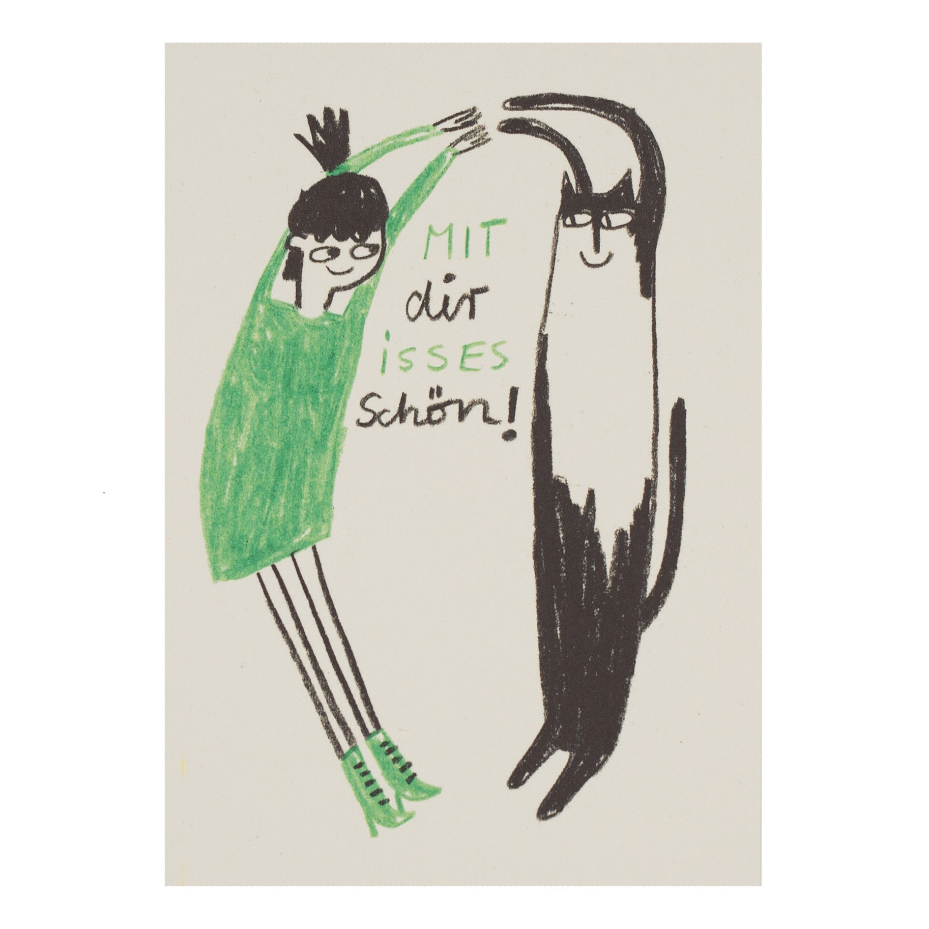 Postkarte Mit dir isses schön!