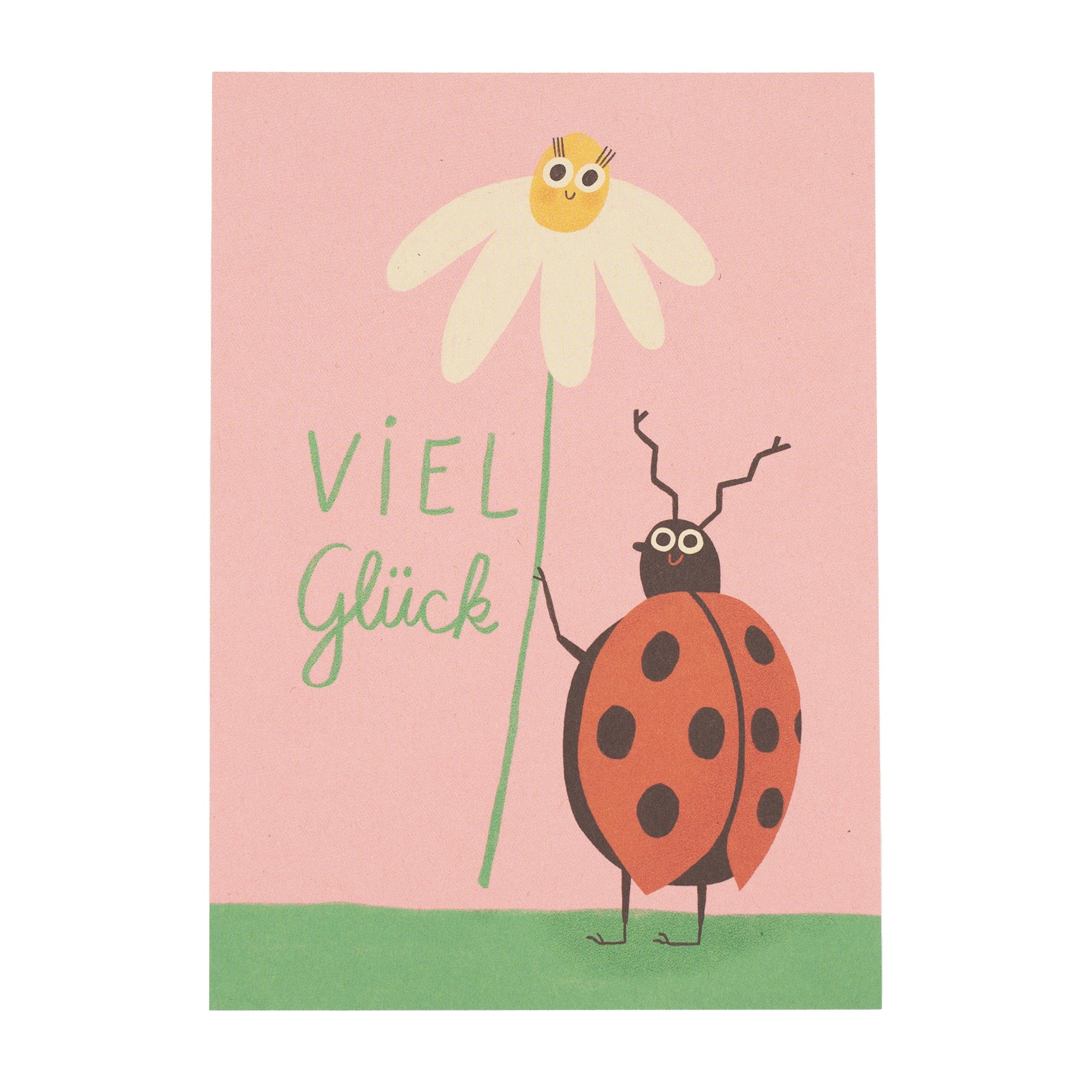 Postkarte Viel Glück Käfer