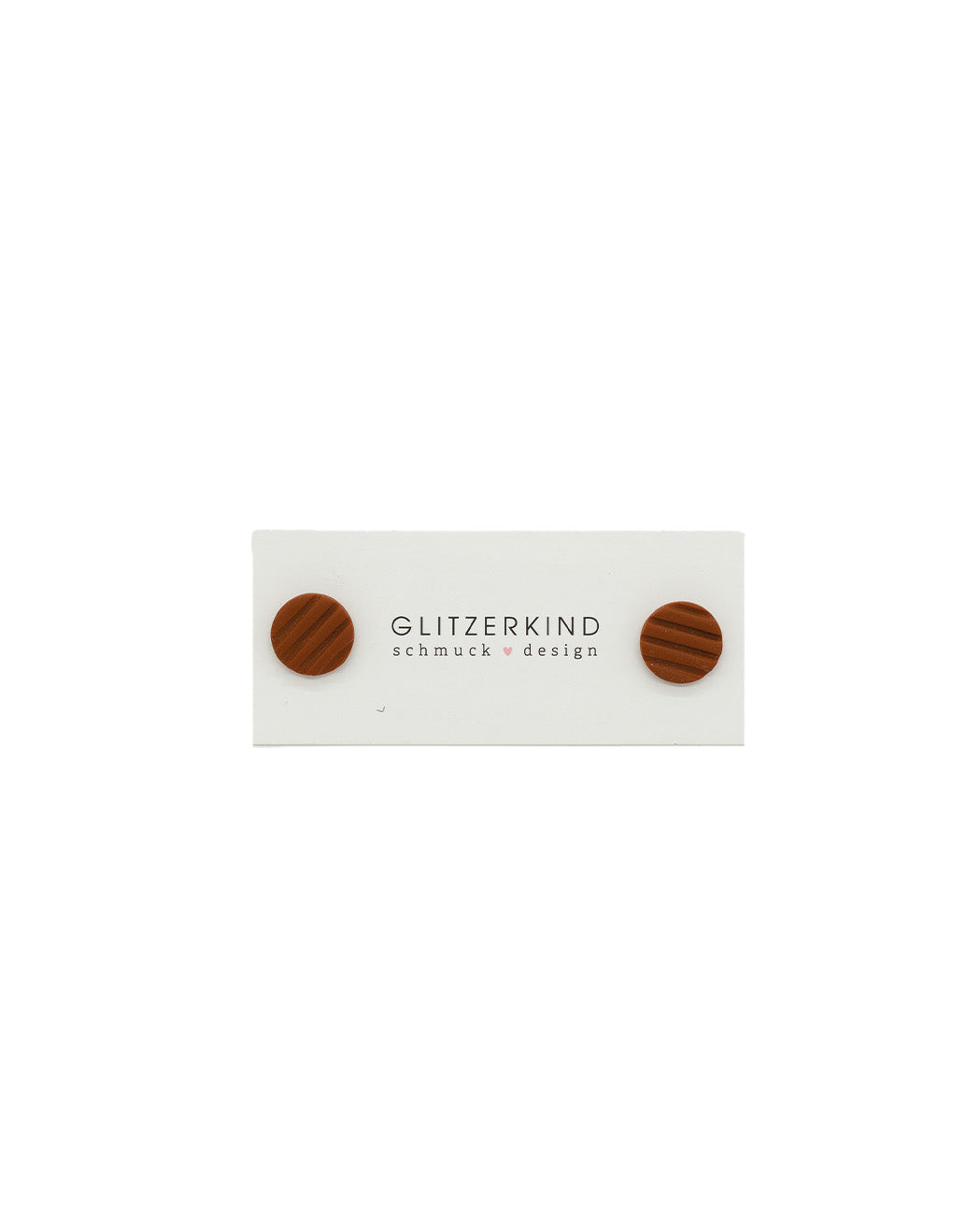 Ohrstecker Streifen hellbraun