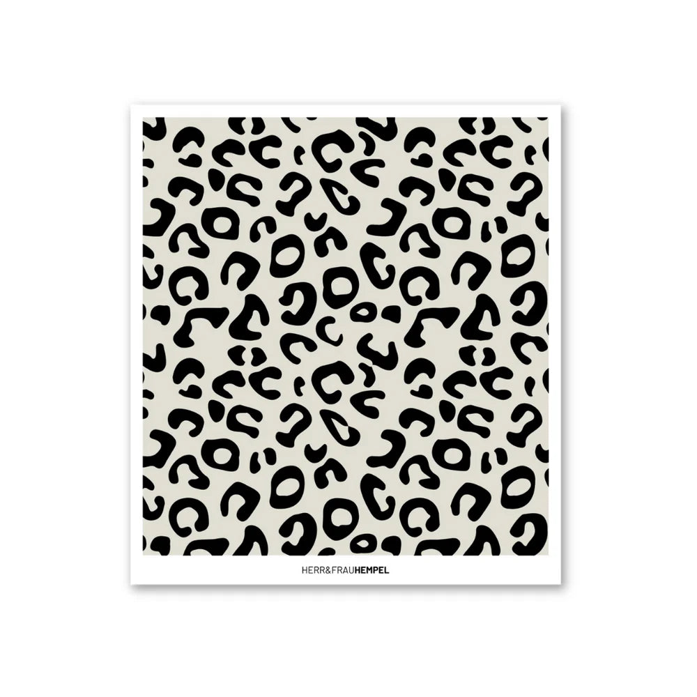Schwammtuch - Leo beige-schwarz