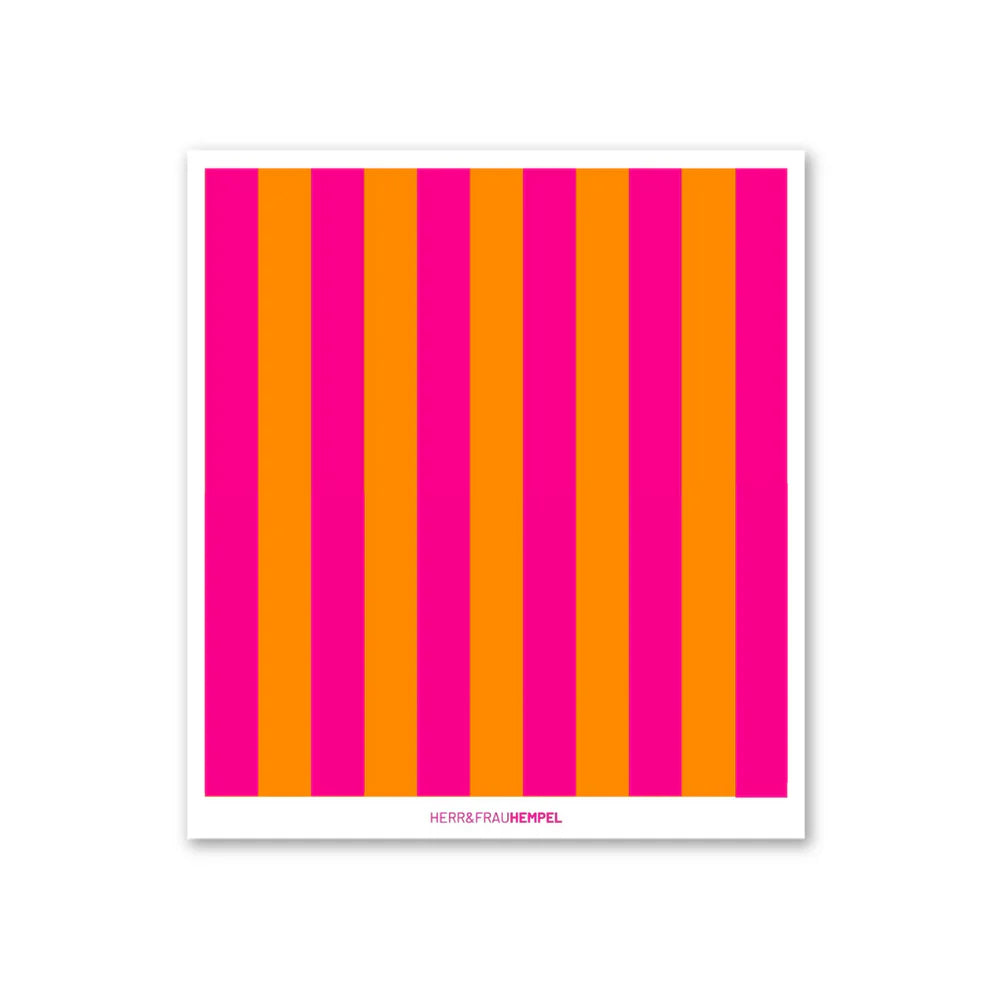 Schwammtuch - Streifen pink-orange