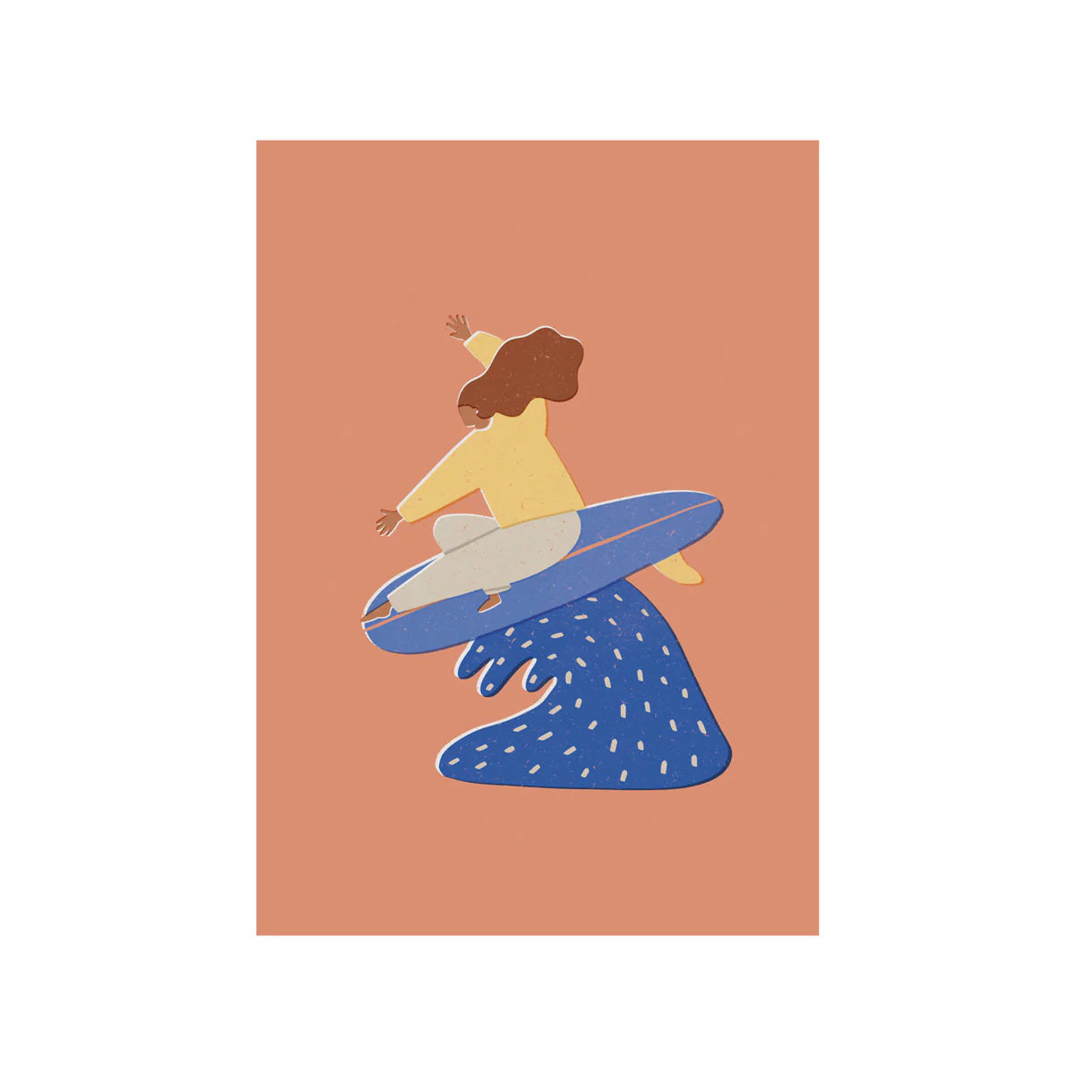 Postkarte Surfing Lady