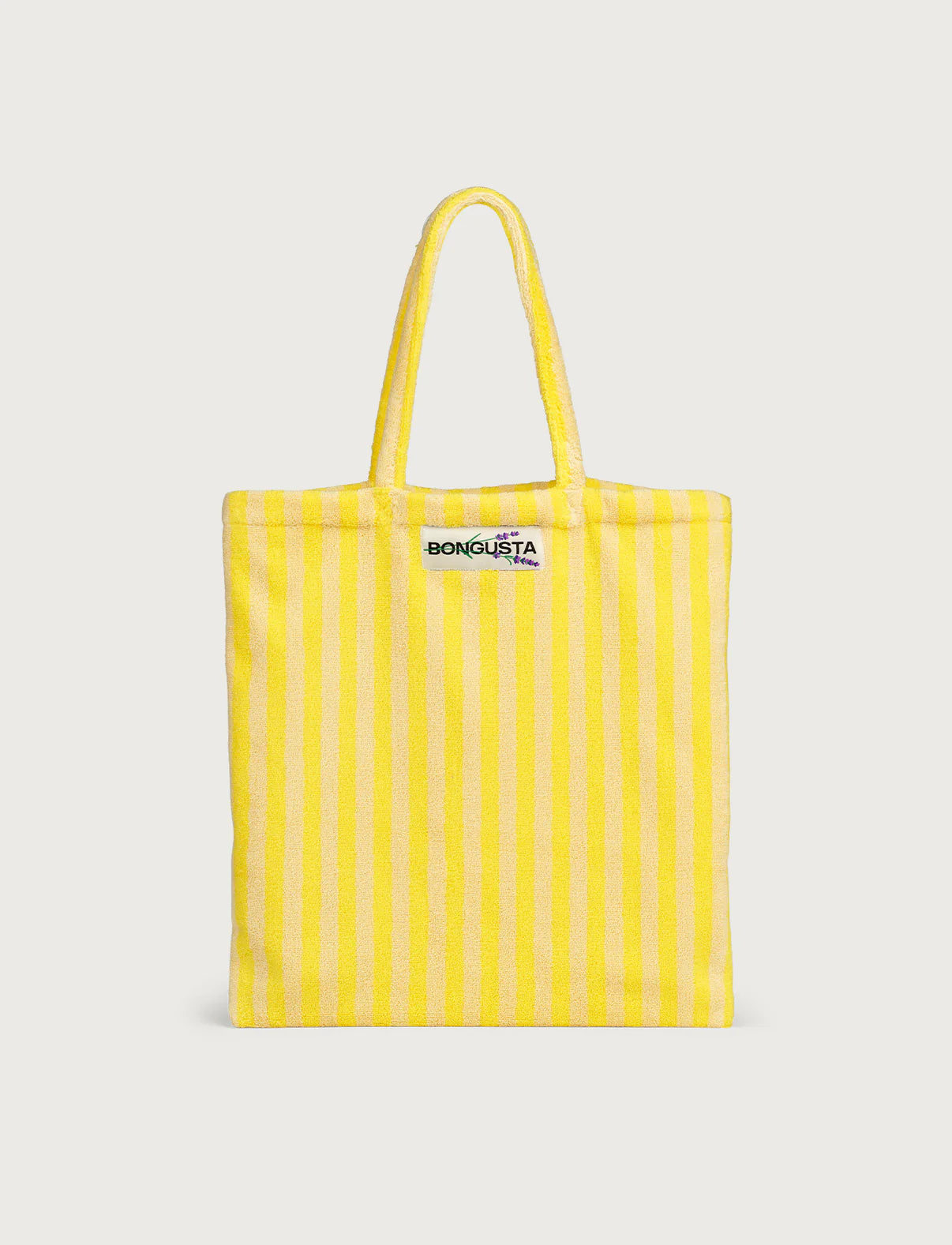 Frottee-Totebag PRISTINE&NEON YELLOW
