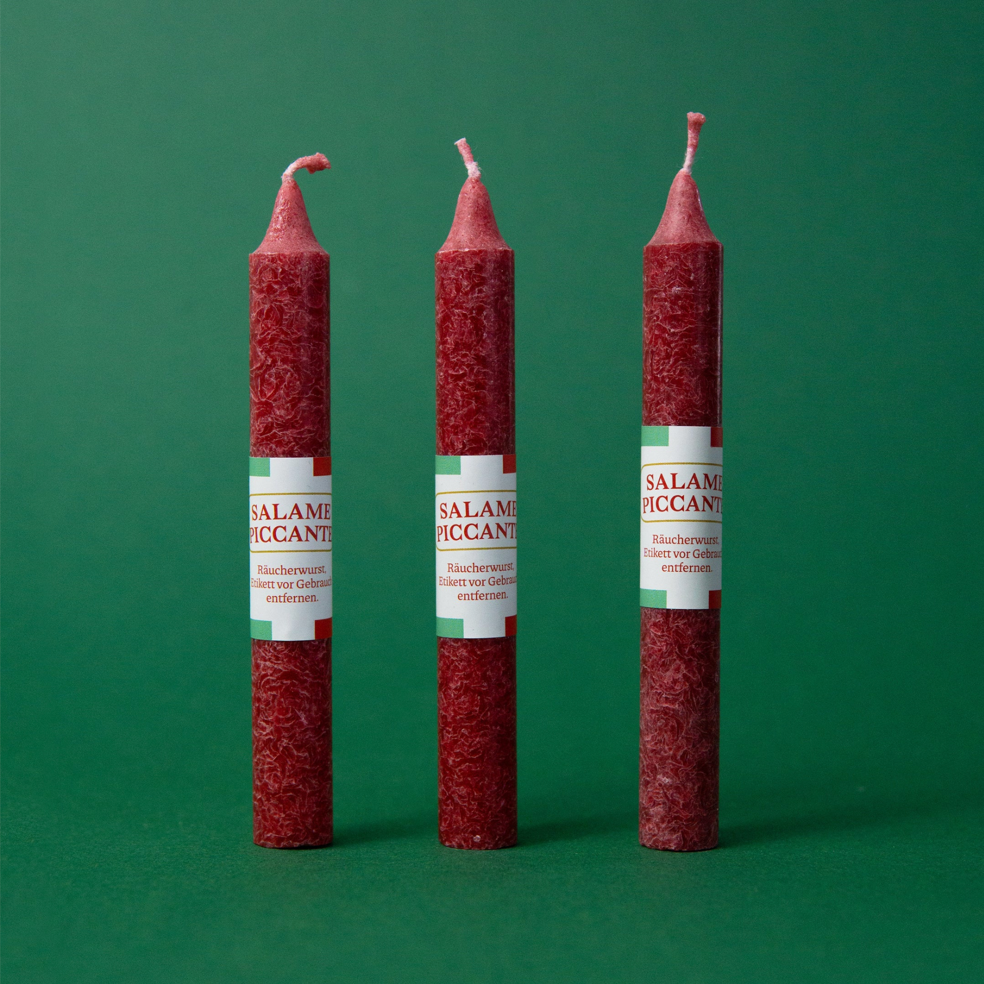 kleine Räuchersalami-Kerzen, 3er-Set