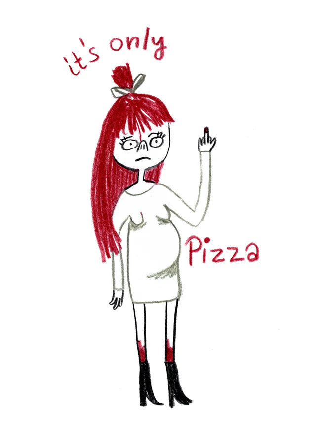 Postkarte It's only Pizza