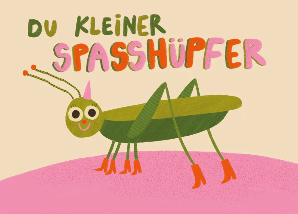 Postkarte Spasshüpfer