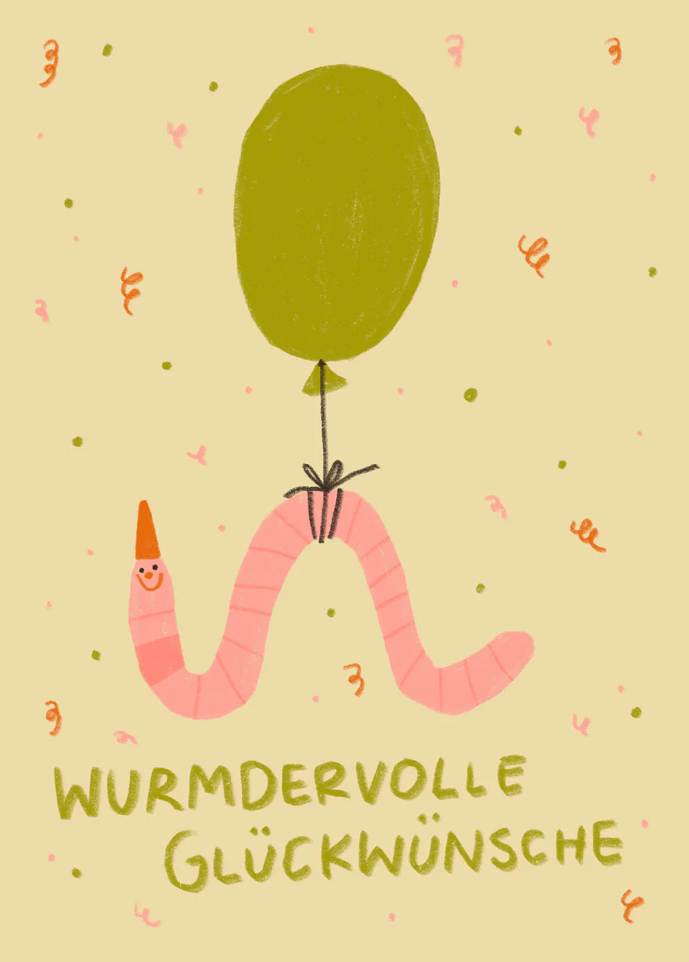 Postkarte Wurmdervolle Glückwünsche