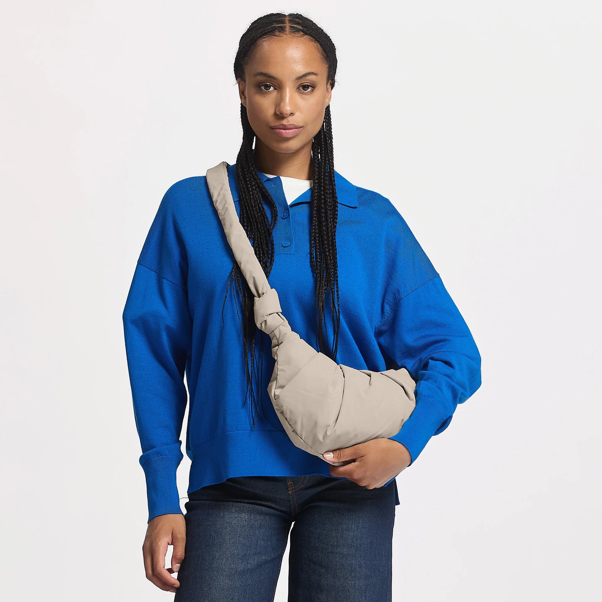 Pleats Moon Bag Small - scallop