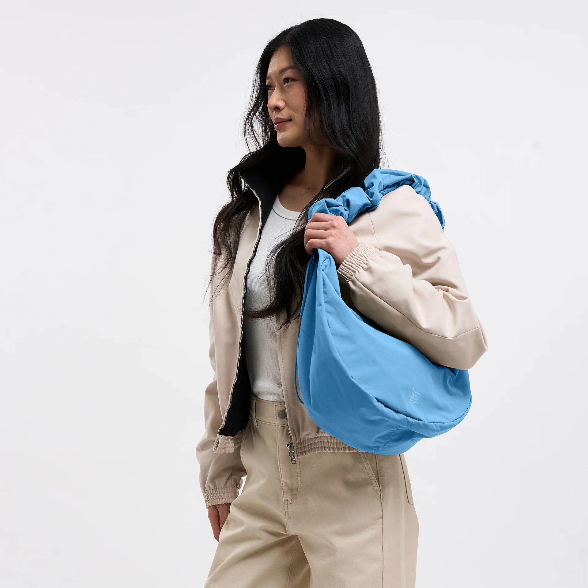 Moon Bag Ruffle - Aqua
