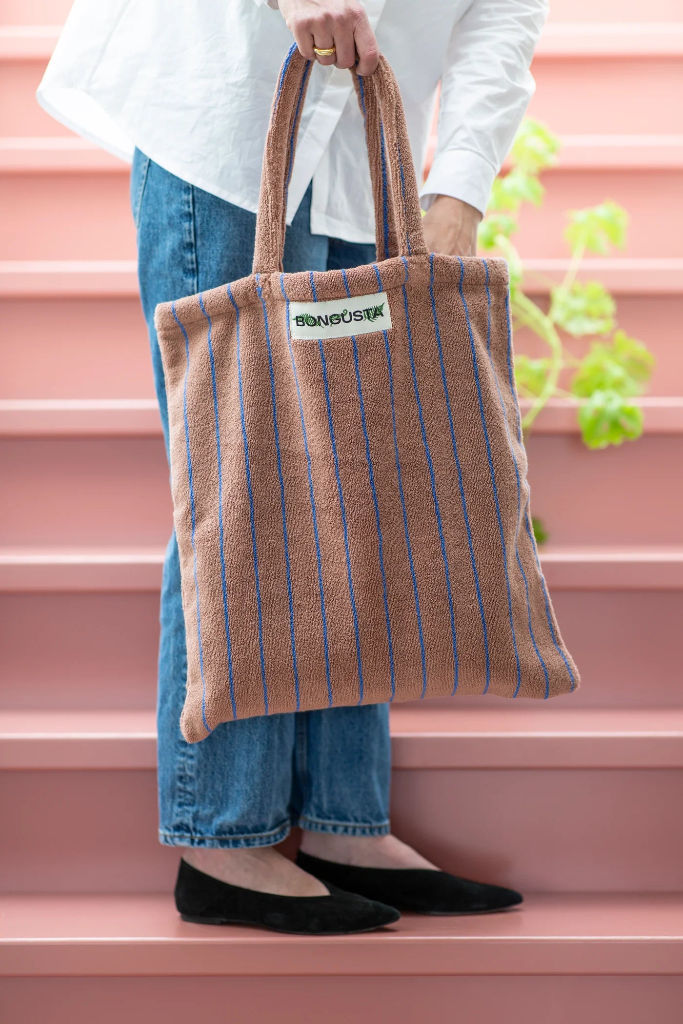 Frottee-Totebag CAMEL & ULTRAMARINE