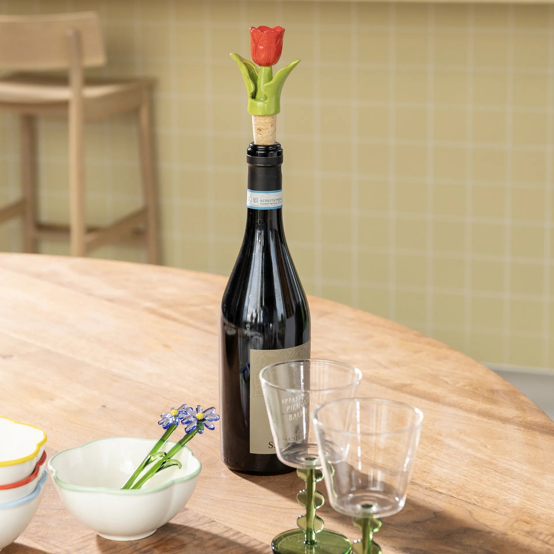 Bottle Stopper Tulpe rot