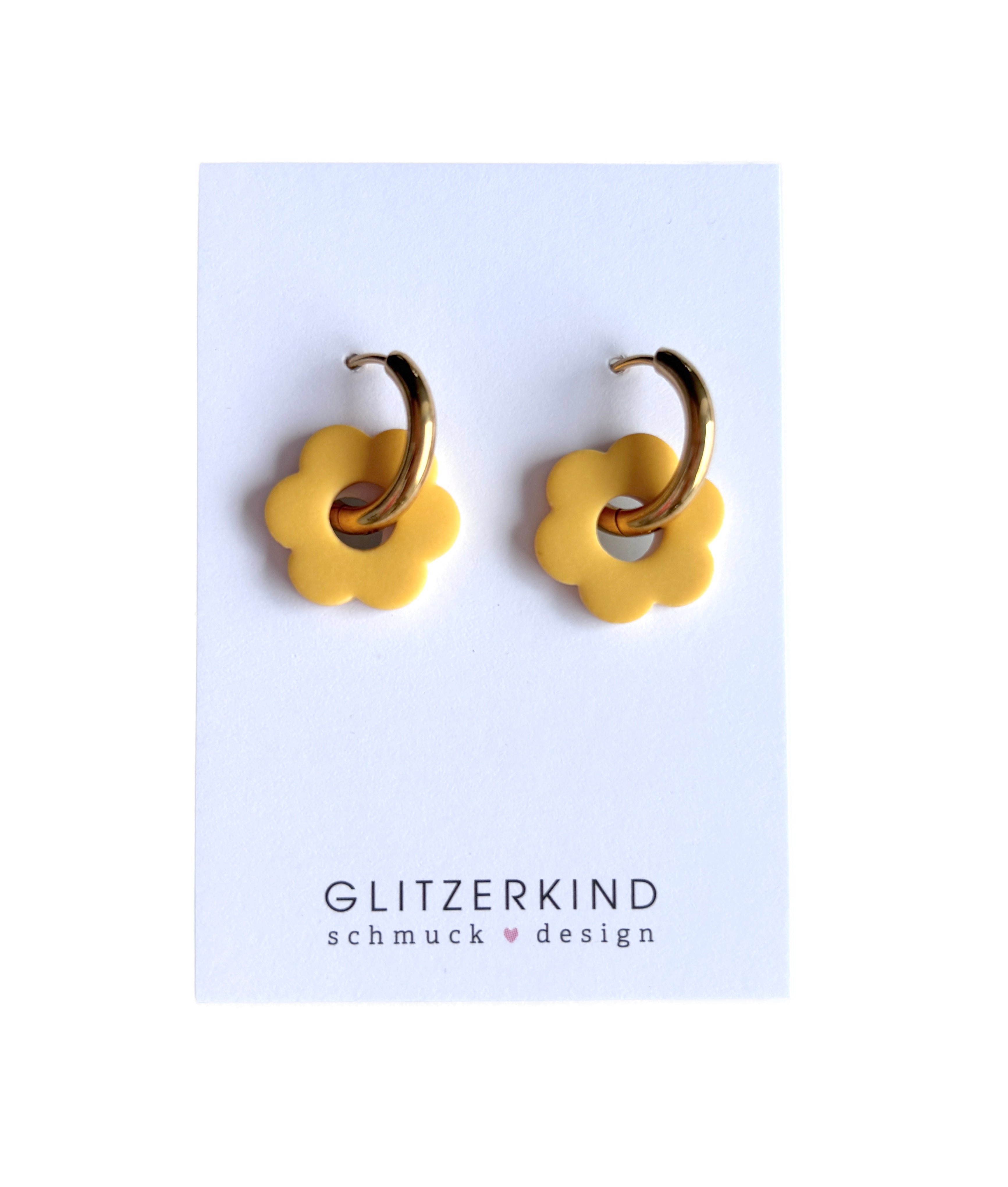 Creolen Blümchen gelb – gold