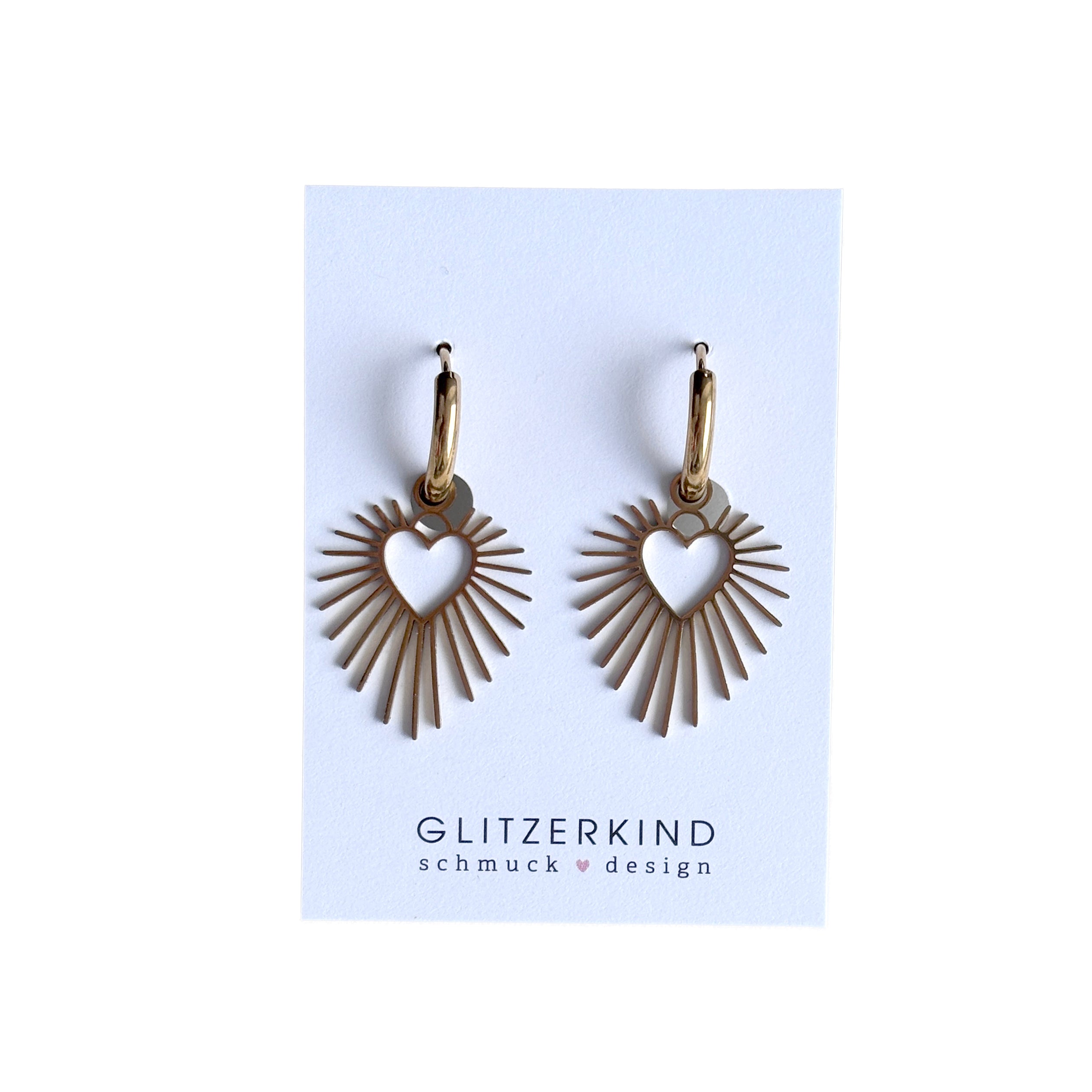 Creolen Herz Strahlen – gold