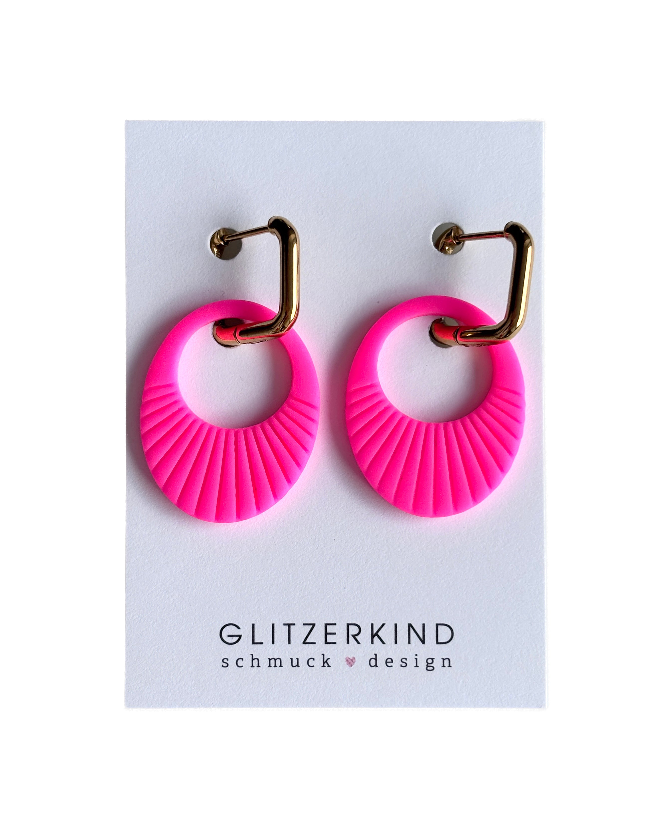 Creolen Paula Neon-Pink - gold