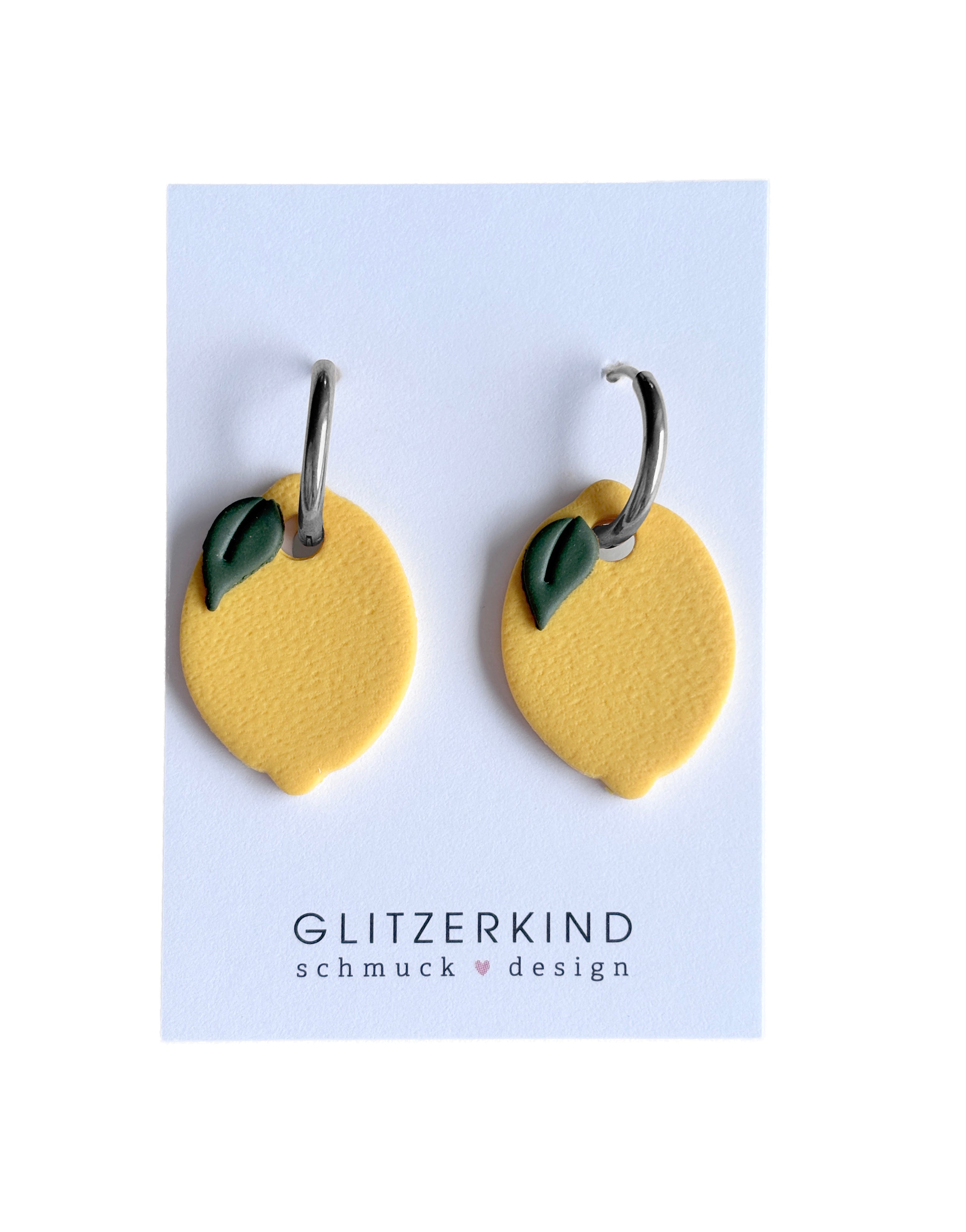 Creolen Zitronen groß – silber