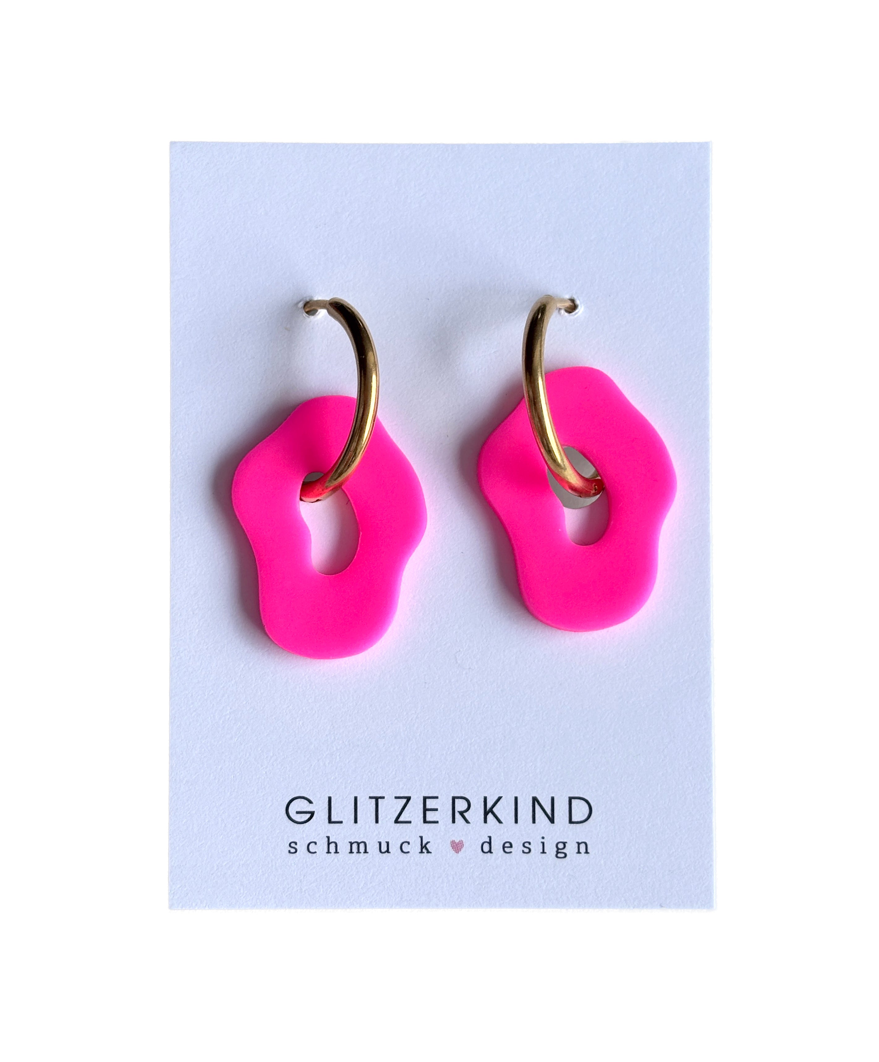 Creolen Lucy Neon- Pink - gold