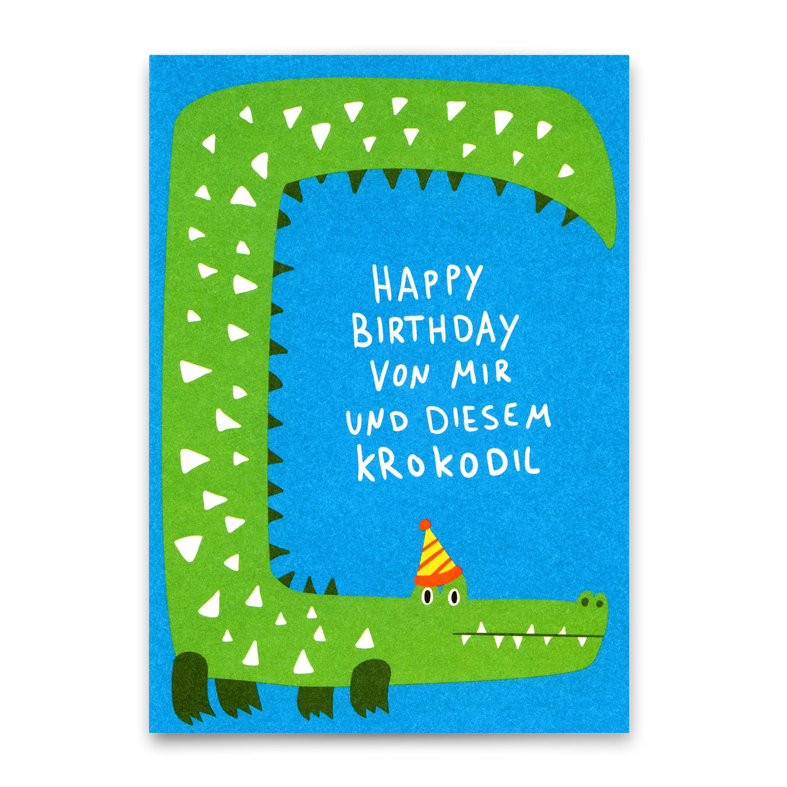 Postkarte "Happy Birthday Krokodil"