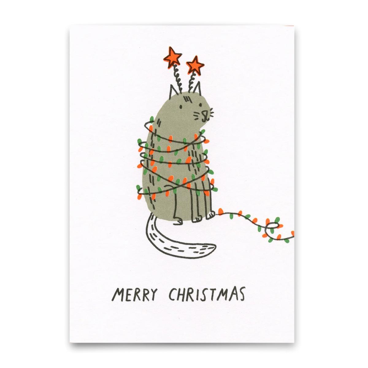 Postkarte "Merry Christmas Katze"