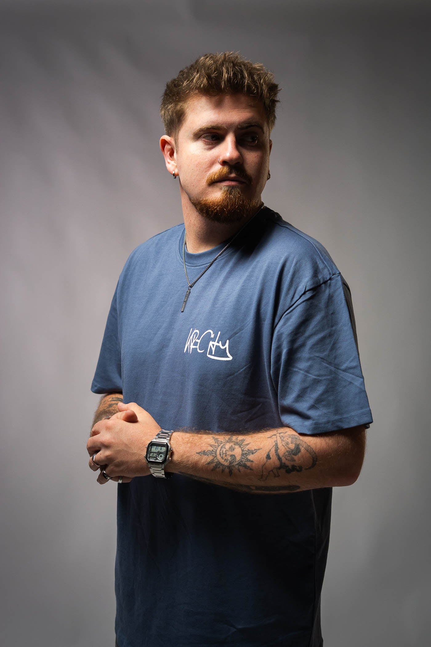 KR.City Graffiti-Tag blau mit weiß-  Oversize T-Shirt