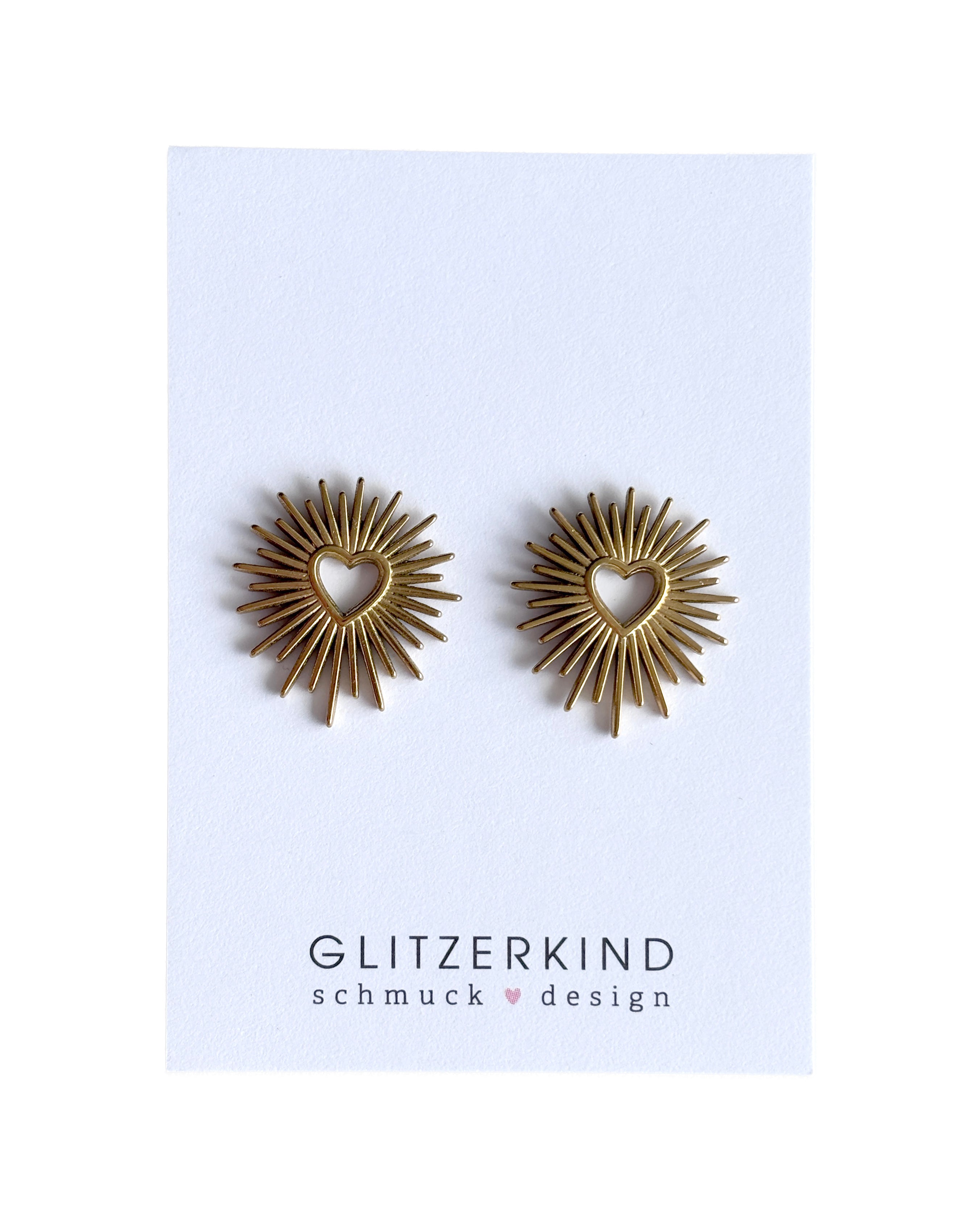 Ohrstecker Herz Strahlen