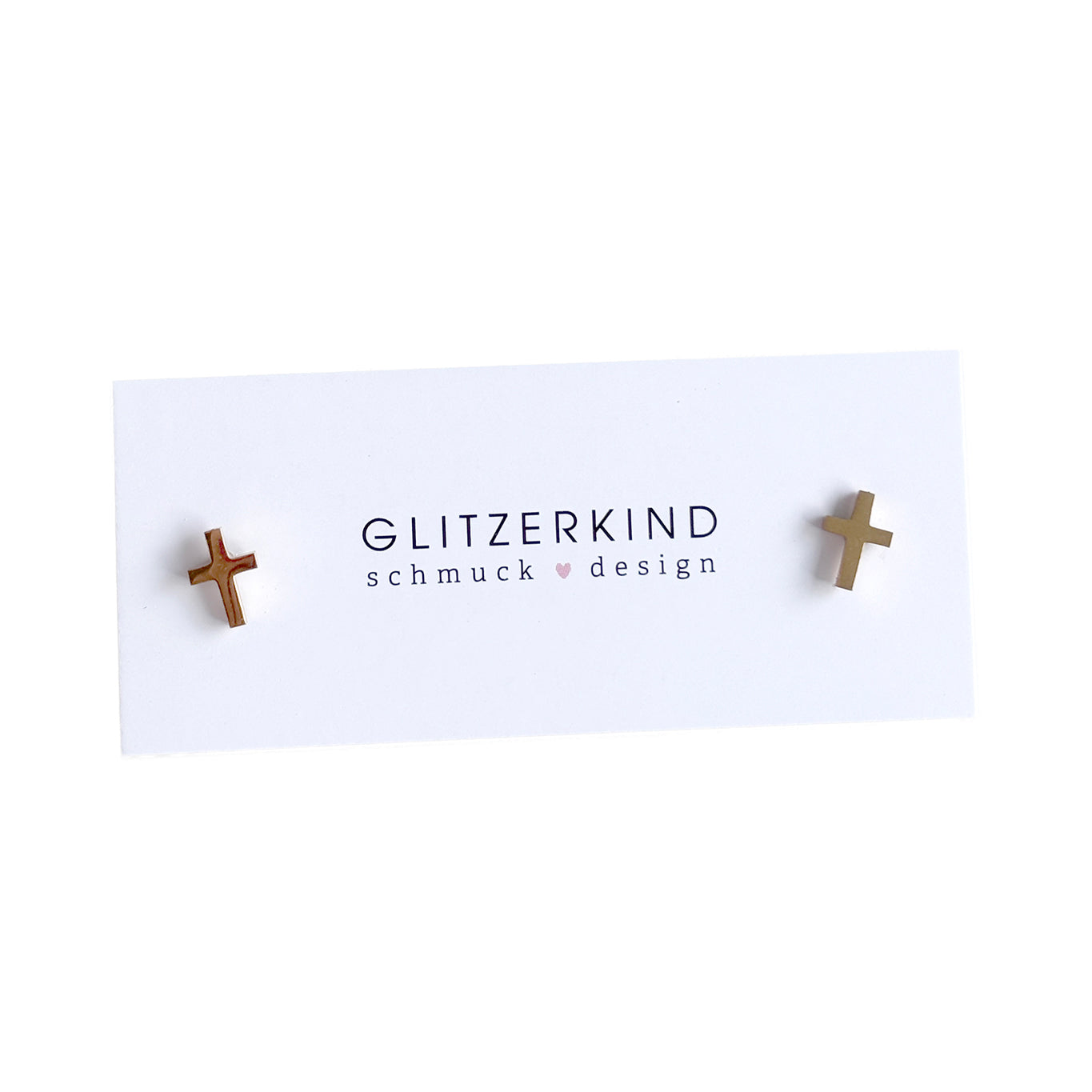 Ohrstecker Kreuz - gold