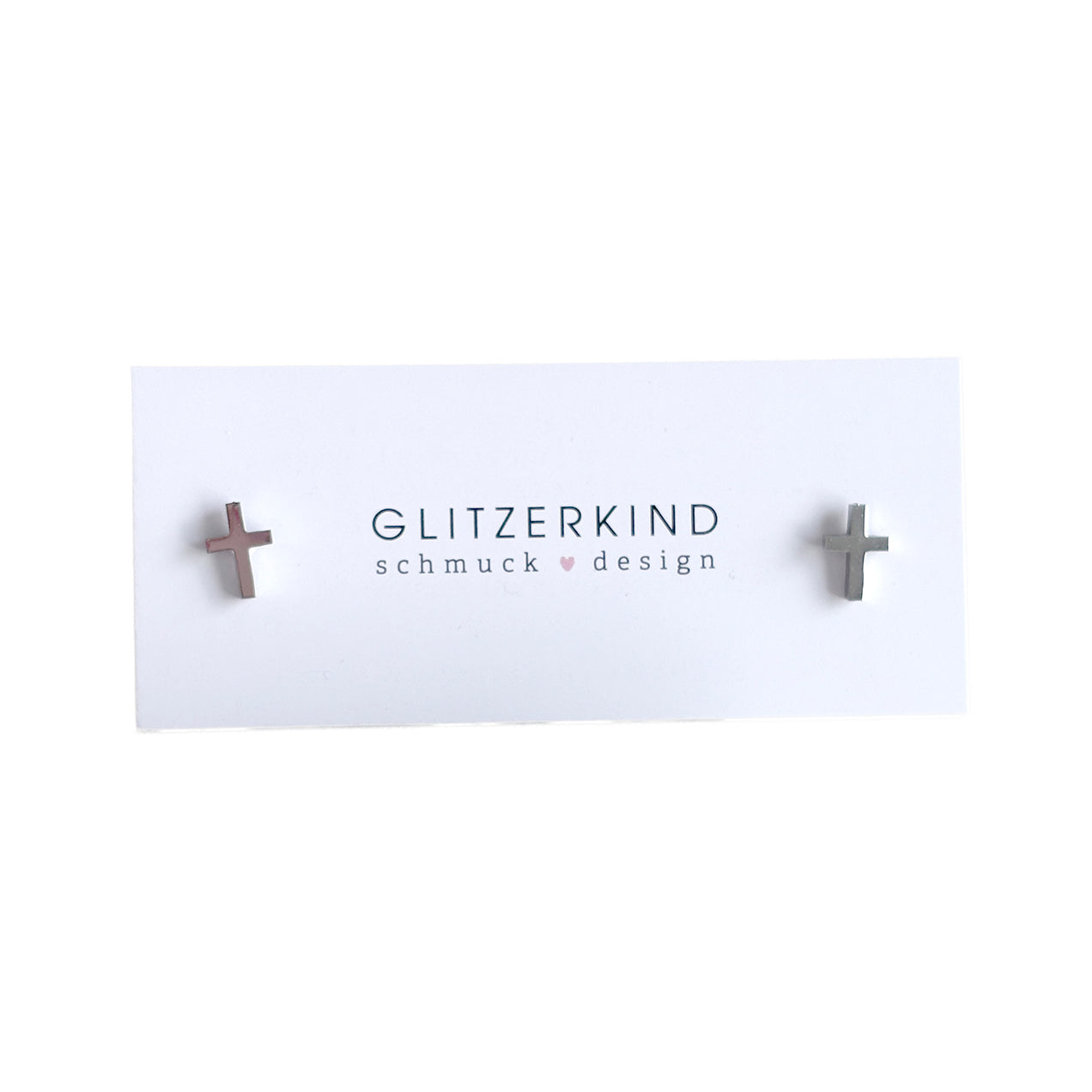 Ohrstecker Kreuz - silber