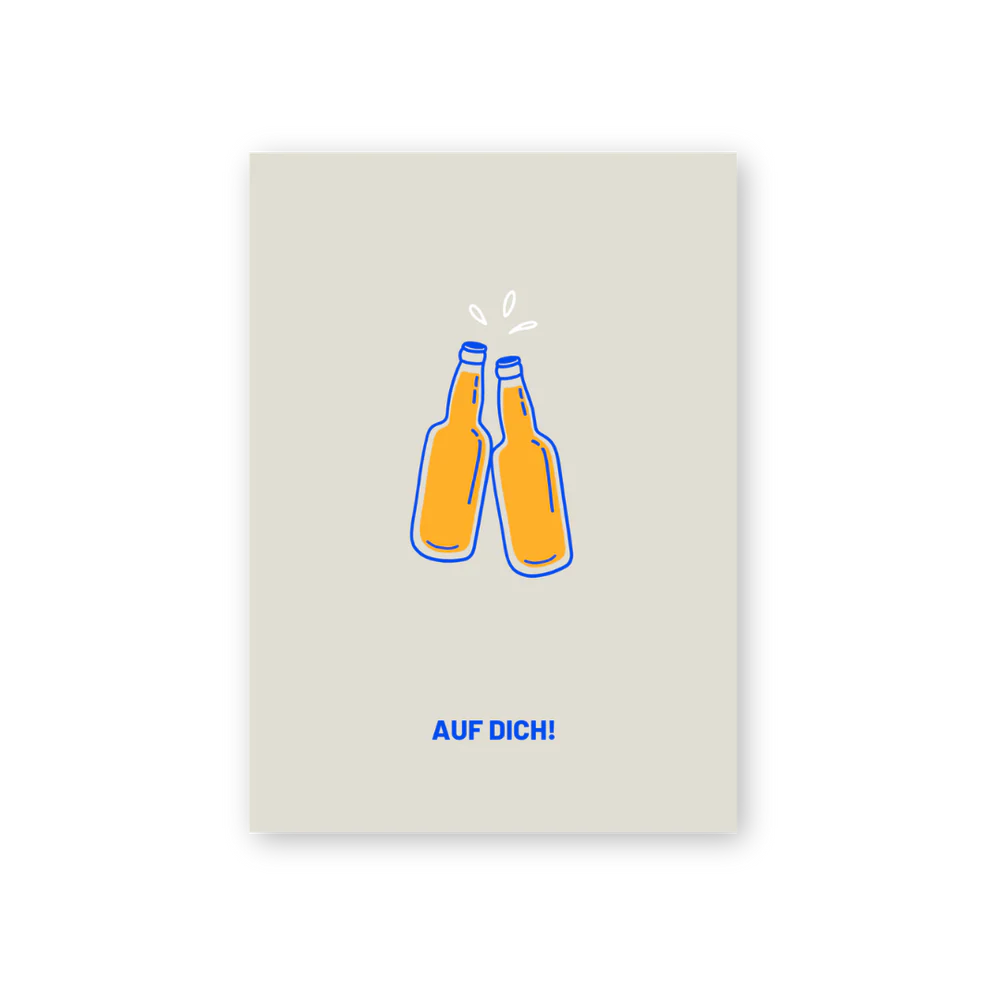 Postkarte AUF DICH! Bier