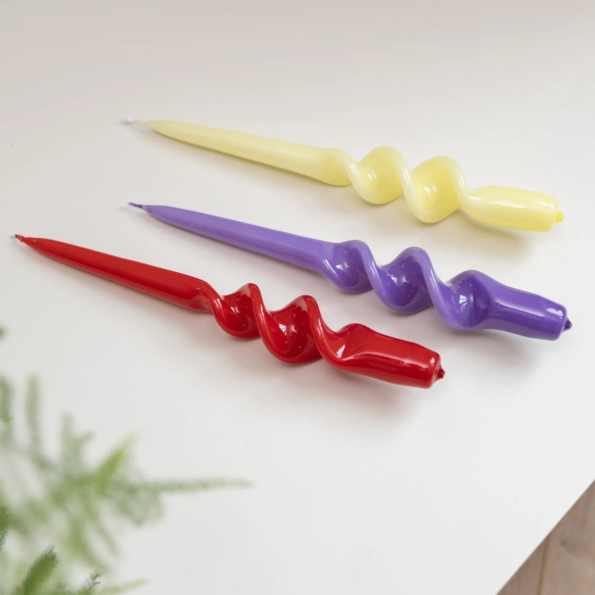 Kerzen Alpha 3er-Set - creme/rot/lila