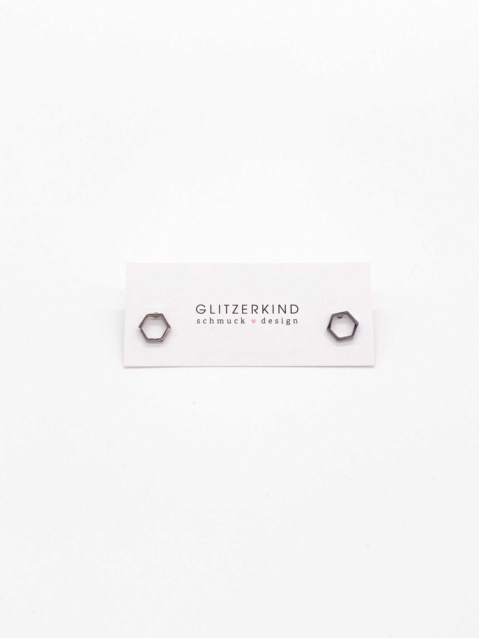 Ohrstecker Sechseck silber