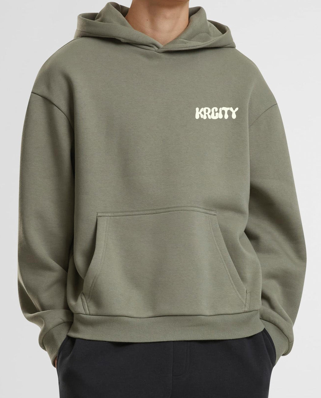 Oversize Hoodie Bubble - Khaki Grün