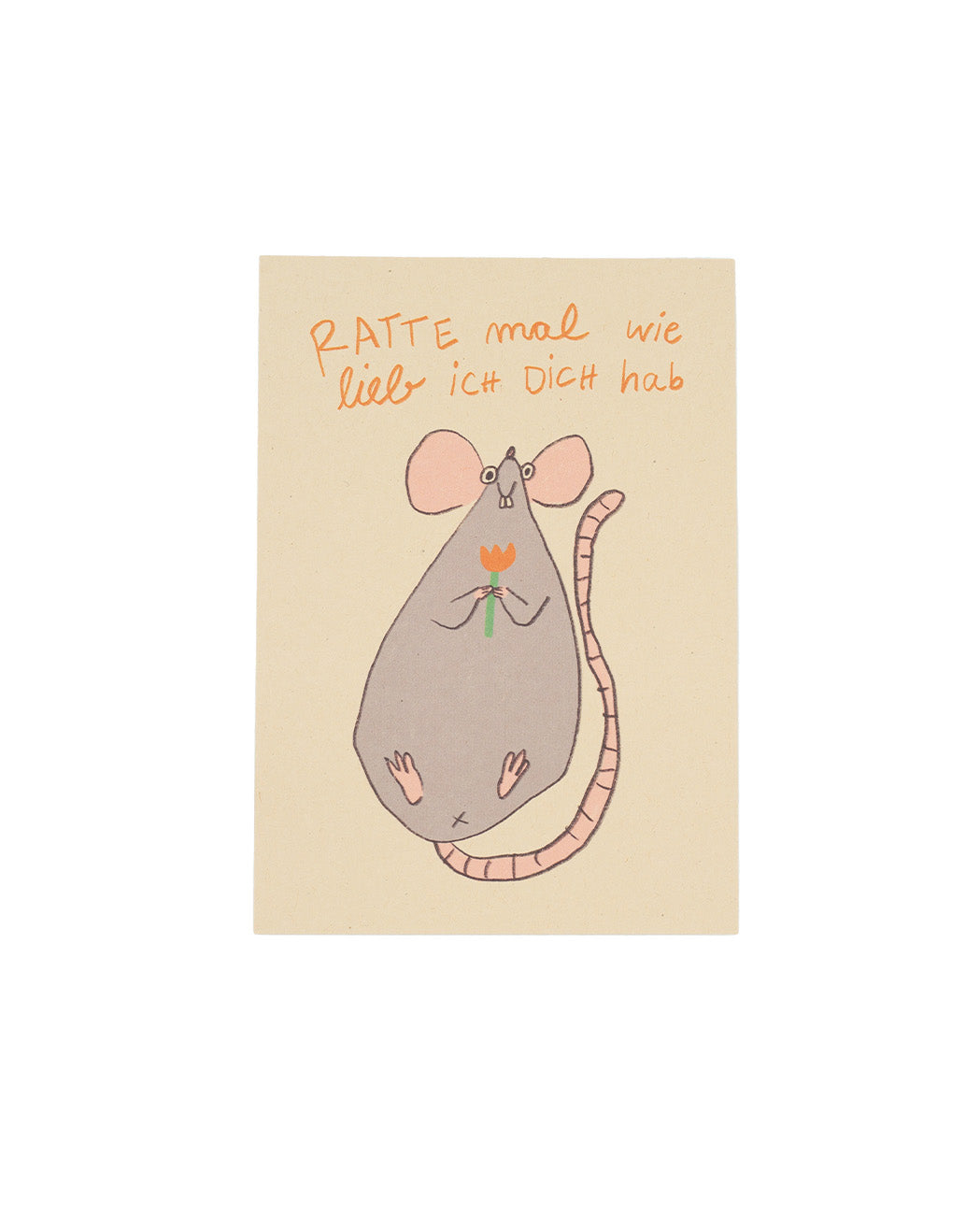 Postkarte Ratte mal wie lieb ich dich hab