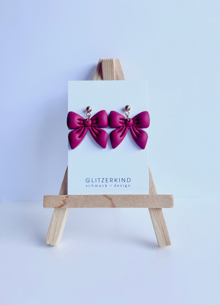 Ohrhänger Schleife rot - gold