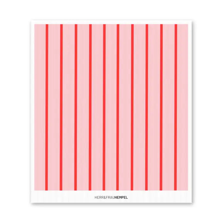 Schwammtuch - Streifen rot-rosa