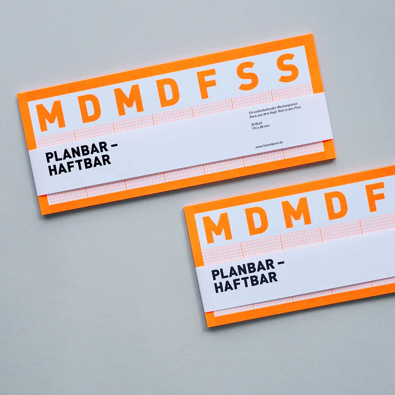 Selbstklebender Wochenplaner- neonorange
