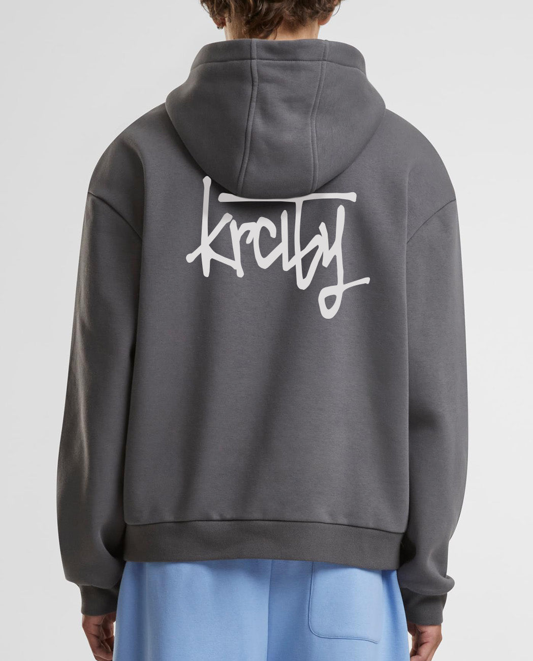 Oversize Hoodie Written Logo Grau
