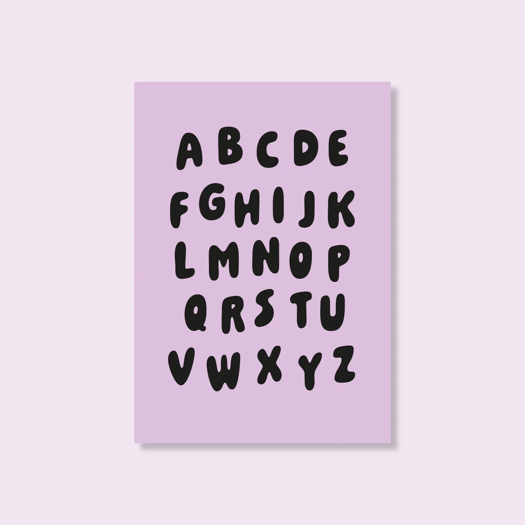 Postkarte - Alphabet flieder