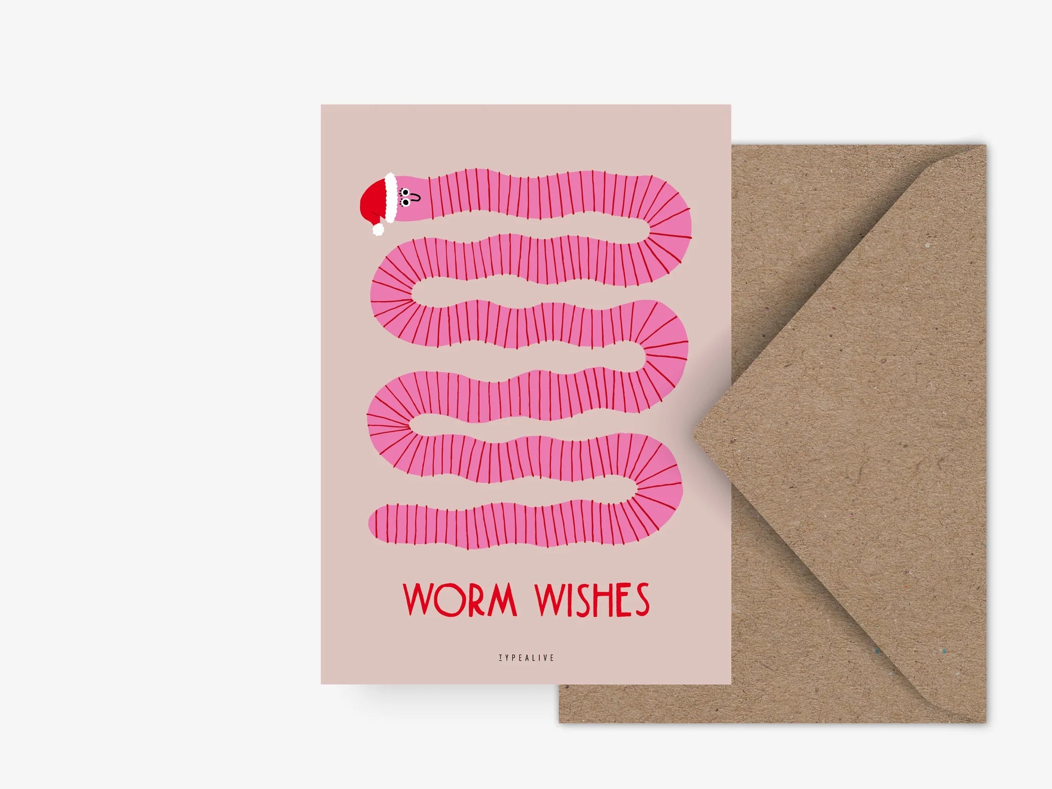Postkarte Worm Wishes