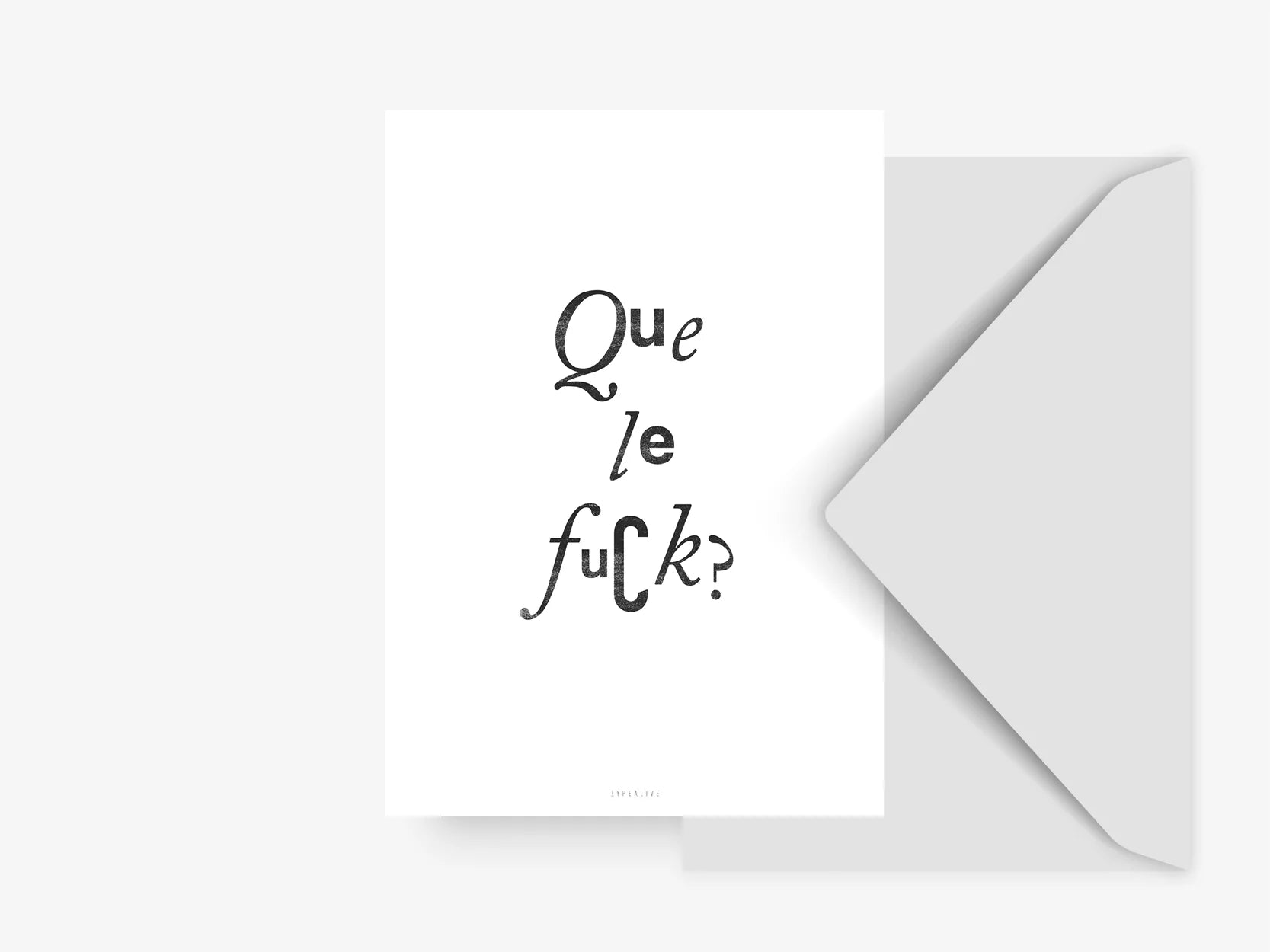 Postkarte Que Le Fuck